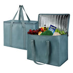 2Pk Insulated Reusable Grocery Bags, Collapsible Cooler Bag for Groceries, Heavy Duty Large Insulated Bag (Urban Gray)