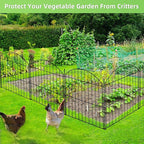 Decorative Garden Fence 24in (H) x10ft (L), 5 Pack No Dig Fence Animal Barrier for Dog with Lock, Arched Flower Bed Edging, Wire Border Panel Fencing for Yard Patio Outdoor Decor