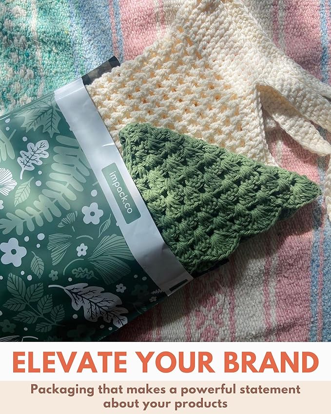 Poly Mailers 6x9-25 Pack Biodegradable Shipping Bags for Stationery and Small Accessories - Impack Self-Seal Waterproof Thick Mailing Envelope for Small Items - Emerald Evergreen