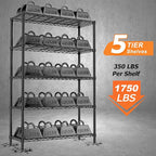 Storage Shelves Heavy Duty, 4 PCS 36" L x 14" W x 72" H Garage Wire Shelving Unit Loads 1750LBS, 5-Tier Adjustable Metal Industrial Utility Shelf Rack for Kitchen, Laundry Room, Warehouse, Basement