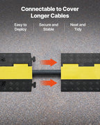 VEVOR Cable Protector Ramp, 1 Channel Heavy Duty 39.37'' Rubber Cord Hose Wire Cover, 2.76''W x 1.97''H Channel Size, Traffic Speed Bump with Flip-Open Top Cover, for Indoor Outdoor Use