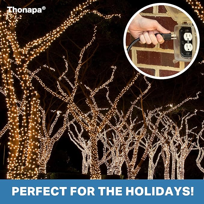 13 Amp Outdoor Extension Cord 10 ft, 2 Pack, 16/3 SJTW 10 Foot Black Extension Cord 3 Prong Multi Pack, Weatherproof ExteriorPower Cable for Outdoor Lights, Landscaping, Lawn, UL Certified