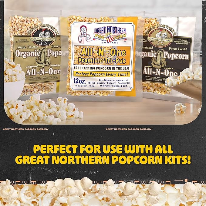 Top Star Popcorn Machine - 12oz Stainless-Steel Kettle, Reject Kernel Tray, Warming Light, and Accessories by Great Northern Popcorn (Red and Yellow)