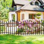 Metal Garden Fence 26" H x 24" W (5 Panels, 10 Ft Total) Rustproof Animal Barrier No Dig Decorative Fencing for Dogs,Pet, Yard,& Patio, Easy Installation
