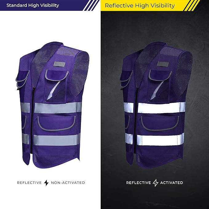 Shine Bright Safety Vest - High Visibility with Reflective Straps and Pockets – Premium, Soft, Durable, and Breathable