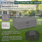 Heavy Duty Patio Furniture Covers Waterproof, 600D Outdoor Furniture Cover Waterproof for Sectional Sofa Couch, Outdoor Dining Table and Chair Set Covers 42''L x 24''W x 18''H, Grey