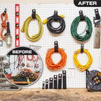 Iron Forge Cable Extension Cord Wrap Organizer, 15 Piece Multi-Pack - 3 Pieces of Small, Medium, Large, XL and XXXL Hook and Loop Wraps Up to 50 lbs