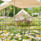 Metal Garden Fence 32 in H x 28 in W 5 Panels (4 Panels + 1 Gate) Total Length 11.6 ft, No Need Dig Rustproof Animal Barrier Fencing Border Fence for Dog, Patio,Yard, Landscape, Flower Bed