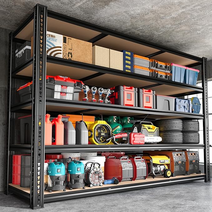 3500LBS Garage Shelving 60" W Metal Shelving 72" H Storage Shelves Heavy Duty 5 Tier Adjustable Shelving Unit for Storage Rack Pantry Shelf Commercial,60" W x 18" D x 72" H,2PC