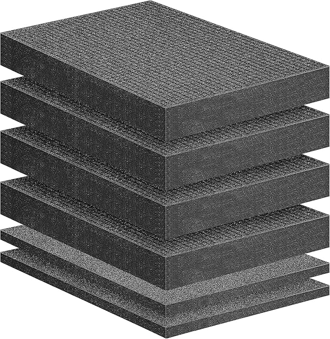 DECOHS 6 Pcs Pick Apart Foam Insert- 2 Sizes Pick and Pluck Foam- Pluck Pre Cube Sheet Foam with Bottom Use for Toolbox Game Box Cases Storage Drawer
