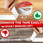 Carpet Tape Double Sided - Rug Tape Grippers for Hardwood Floors and Area Rugs - Carpet Binding Tape Strong Adhesive and Removable, Heavy Duty Stickers Grip Tape, Residue Free (2 Inch / 100 Yards)