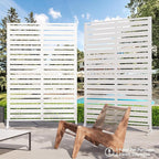 Modern Shade Metal Privacy Screen 72" H x 48" W, Freestanding Decorative Outdoor Privacy Fence Panels for Instant Privacy & Space Division, Patio Screens for Patios Outside Outdoor, White