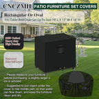 Heavy Duty Patio Furniture Covers Waterproof, 600D Outdoor Furniture Cover Waterproof for Sectional Sofa Couch, Outdoor Dining Table and Chair Set Covers 19''L x 15''W x 18''H, Black