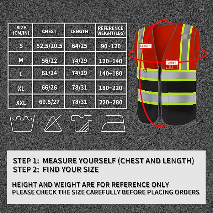 BeautyWill Custom Logo Safety Vest Class 2 High Visibility Reflective Vest for Men - Personalized Logo Team Vest