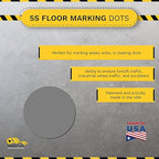 Mighty Line 3/4" Solid Dot Shaped Floor Marking Tape for Safety, Caution, Warning, Heavy-Duty, Peel and Stick, Adhesive Circle Spots, Industrial Quality, Gray, Pack of 200
