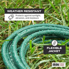 Iron Forge Cable Weatherproof Outdoor Extension Cord 3 Pack, 10 ft, 15 ft, and 25 ft - 16/3 SJTW 13 Amp Heavy Duty Green Extension Cord 3 Prong