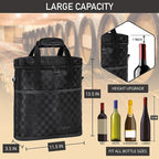 Opux 3 Bottle Wine Carrier Tote, Insulated Leakproof Cooler Bag for Picnic, BYOB Beach, Portable Wine Bottle Case