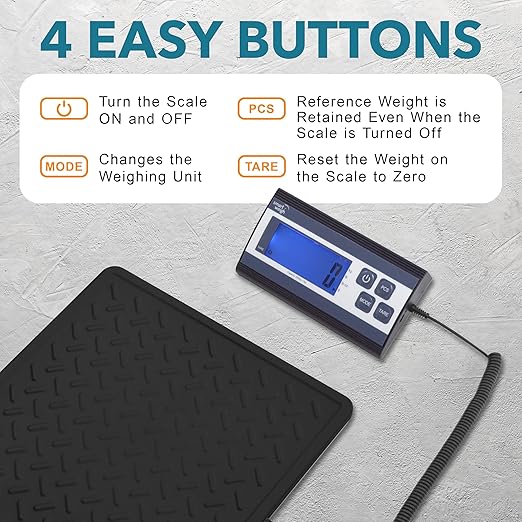 Smart Weigh Postal Scale Digital 440lb / 10g Shipping Scale Heavy Duty Tare Auto-Off LCD Handheld Business