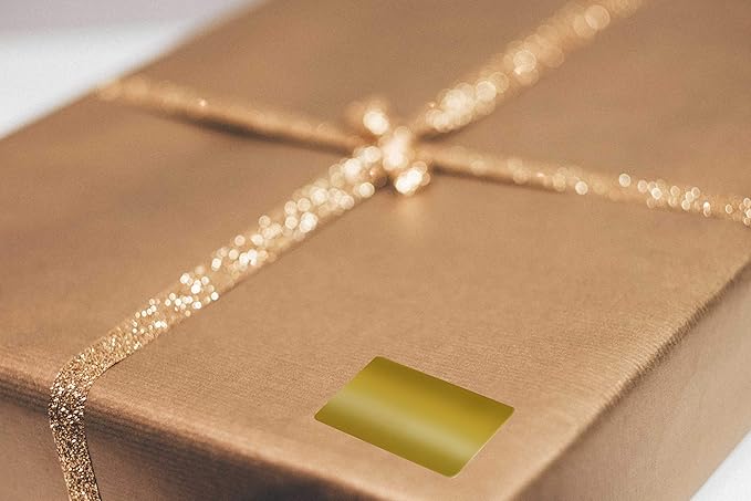 Royal Green Rectangular Stickers Color-Coding Labels for Organizing, Moving, and Storage Boxes 4" x 2" Stickers to Write On Name Tags, 45-Pack (Metallic Gold)