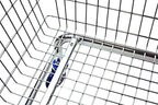 Laundry Cart Chrome Coated with Double Pole Rack, 2.5-Bu (Red or Blue Trim) (Blue)