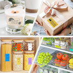 1x2 inch Label Stickers Roll for Thermal Printer 500PCS Colored Removable Freezer Labels Waterproof Blank Sticker Labels to Write on for Food Containers and Jars, Fluorescent Blue