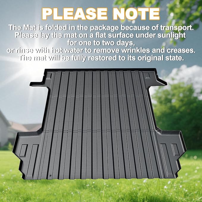Truck Bed Mat Fit for 2019-2026 Chevy Silverado 1500 & Sierra 1500, 5.8FT All Weather Heavy Duty TPE Rear Bed Liner for 2025 Chevrolet Silverado Accessories (Not Fit for 5.5'/6.8'/8.2' Bed)