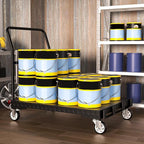 Drywall Cart, Heavy Duty Flatbed Carts and Panel Cart Dolly with 5 Handles, 1500LBS Load Capacity, Carbon-Steel Construction with Anti-Slip Pattern, 38.38" x 24" Inch Platform Truck, Black