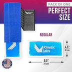 Ice Pack Wrap with Elastic Strap by Kinetic Labs - Hot Cold Gel Pack for Injuries - Reusable Ice Pack for Neck Foot Ankle Head Wrist Leg Shoulder Arm Thigh Knee Surgery (Regular)