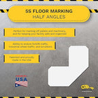 Mighty Line 2" Half Angle Marker Floor Marking Tape for Safety, Caution, Warning, Heavy-Duty, Peel and Stick, Adhesive, Industrial Quality, White, Pack of 100