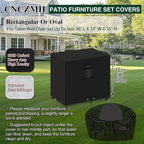 Heavy Duty Patio Furniture Covers Waterproof, 600D Outdoor Furniture Cover Waterproof for Sectional Sofa Couch, Outdoor Dining Table and Chair Set Covers 36''L x 24''W x 35''H, Black