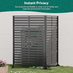Modern Shade Metal Privacy Screen 72" H x 48" W, Freestanding Decorative Outdoor Privacy Fence Panels for Instant Privacy & Space Division, Patio Screens for Patios Outside Outdoor, Black, 2 Panel