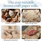 Woodpeckers Brown Craft Paper Roll 48 inch Wide, 1800 inch Long, 1 Roll, Jumbo Roll for Eco Friendly Christmas Gift Wrapping Paper and Packing Paper