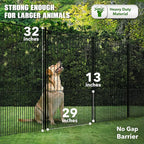 WESLEY'S CORNER Tall Fence Panels - 32”H x 29”L, No Dig Metal Dog Fence, Heavy Duty Garden Border & Animal Barrier, Rustproof, Decorative Fencing for Backyards, Frontyards, Outdoors and Edging