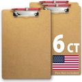 Achieva Recycled Wood Clipboard, Letter Size, Low Profile Clip with Pen Holder, 6 PK (68002)