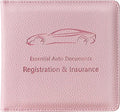 Mymazn Car Registration & Insurance Holder - PU Leather Document Holder with Magnetic Closure for Driver's License & Essential Papers, Pink