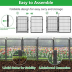 Decorative Garden Fence with Extra Wide Gate Garden Fencing for Yard, 32 in(H) x 22 ft(L) Metal Flower Bed Fencing Temporary Fence for Dogs Outside Dog Fencing for Garden Beds