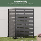 Modern Shade Metal Privacy Screen 72" H x 48" W, Freestanding Decorative Outdoor Privacy Fence Panels for Instant Privacy & Space Division, Patio Screens for Patios Outside Outdoor, Black, 3 Panel