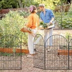 Adavin Tall Garden Fence Animal Barrier, 32 in(H) X 8.8 Ft(L) 4 Panels Dog Fences Outdoor for Yard, Black Heavy Duty Metal Temporary Fence, No Dig Garden Fencing for Yard Flower Bed Lawn Patio