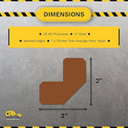 Mighty Line 2" Half Angle Marker Floor Marking Tape for Safety, Caution, Warning, Heavy-Duty, Peel and Stick, Adhesive, Industrial Quality, Brown, Pack of 100