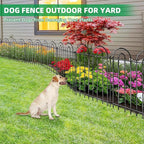 15 Panels Decorative Garden Fence, 24 in(H) X 30 ft(L) No Dig Dog Fence Outdoor for Yard, Rustproof Metal Garden Fencing Animal Barrier Border with Ground Stakes, Temporary Fencing for Patio Outdoor