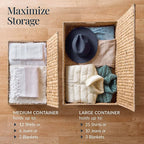 Best Choice Products Under Bed Storage Containers W/Lid, Wheels and Handles, 2-Pack Large Handwoven Water Hyacinth Closet Organizer, Shoe Storage Bins, Multi-Purpose Nesting Baskets - Natural