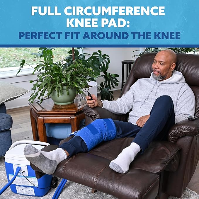 Polar Active Ice 3.0 Cold Therapy Ice Machine System w/Programmable Timer, Full Circumference and Coverage Knee Compression Pad, 16 Quart Cooler, Quiet Pump, Strong Cryotherapy Pain Relief Treatment