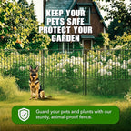 WESLEY'S CORNER Tall Fence Panels - 32”H x 29”L, No Dig Metal Dog Fence, Heavy Duty Garden Border & Animal Barrier, Rustproof, Decorative Fencing for Backyards, Frontyards, Outdoors and Edging