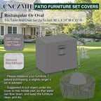 Heavy Duty Patio Furniture Covers Waterproof, 600D Outdoor Furniture Cover Waterproof for Sectional Sofa Couch, Outdoor Dining Table and Chair Set Covers 36''L x 24''W x 35''H, Grey