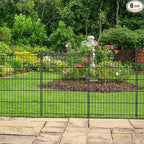 INJOPEXI Decorative Garden Fence 6 Panels 13ft(L)×36in(H) Garden Fences with 6 Panels Rustproof Metal Wire No Dig Temporary Animal Barrier Fencing Outdoor Dog Fence for Yard Patio - Without Gate