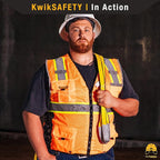 KwikSafety - BIG KAHUNA DIGITAL Safety Vest [LIMITED EDITION] Class 2 ANSI OSHA Reflective Hi Vis Heavy Duty Surveyor Construction Industrial Work Gear/Yellow 4XL