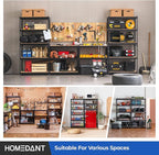 HOMEDANT 5-Tier Laminated Boltless Heavy Duty Metal Shelving Unit Adjustable Garage Storage Utility Rack Shelves Organization Multipurpose Shelf Warehouse Industrial (3, (M) 35.9" W, Black)
