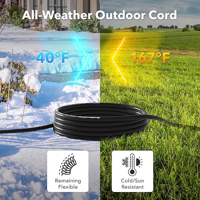 BN-LINK 3ft Outdoor Extension Cord, 15amps,12/3 SJTW Heavy Duty Power Cord, 3-Prong Grounded Plug, Weather Resistant, 1875W, Black, for Lawn, Garden, Appliances, ETL Listed