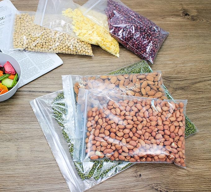 12" X 15" (100 Bags) 2 Mil Clear Reclosable Zip Plastic Poly Bags with Resealable Lock Seal Zipper