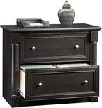 Sauder Palladia 2 Drawer File Cabinet, Lateral Filing Cabinets for Home Office, Hanging File Folders Organizer, Interlocking Drawers, in Wind Oak Finish